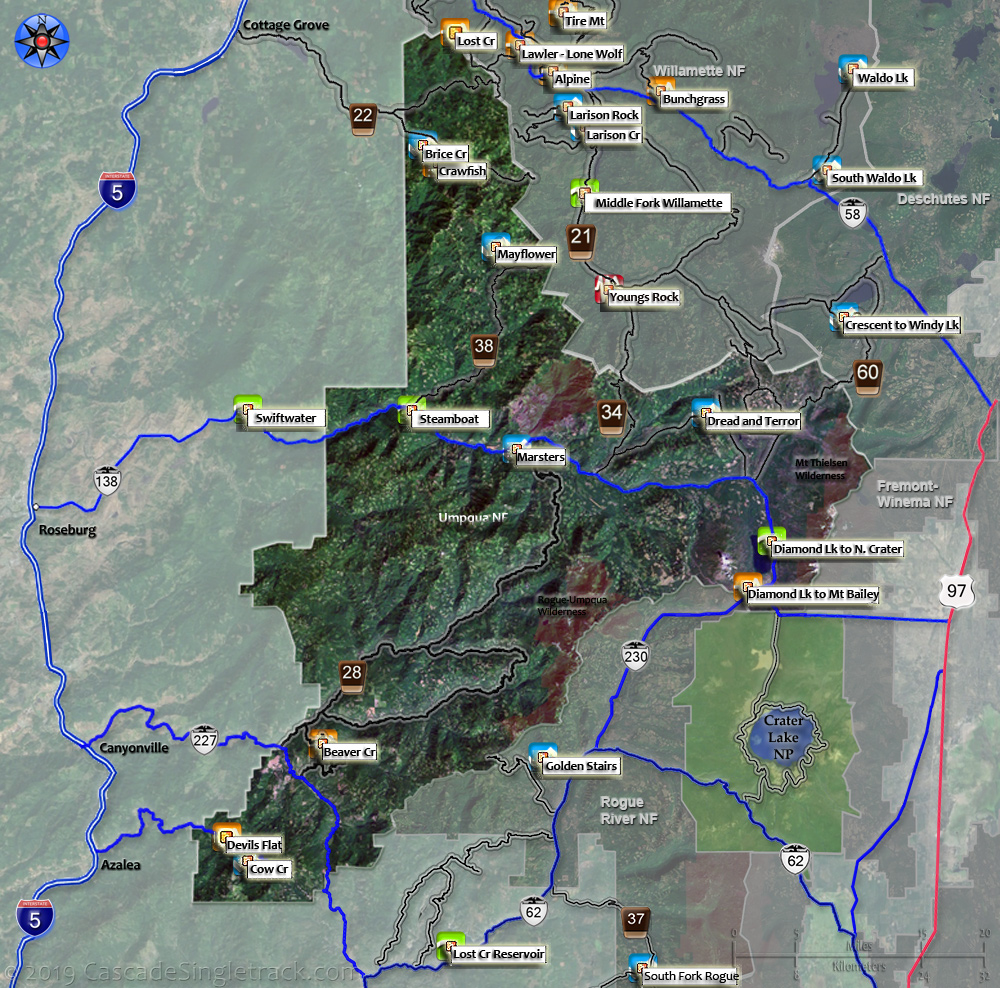 Umpqua National Forest Mountain Bike and Hiking Trails