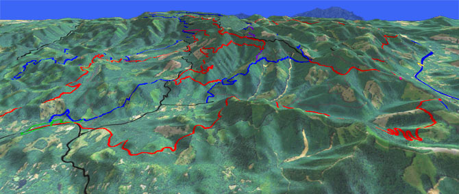 3D view of Capitol Forest Trails