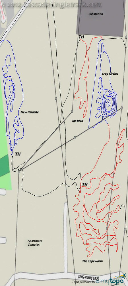 The Tapeworm Trail Topo Map