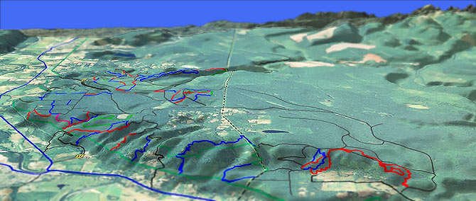 3D view of Tokul Trail System