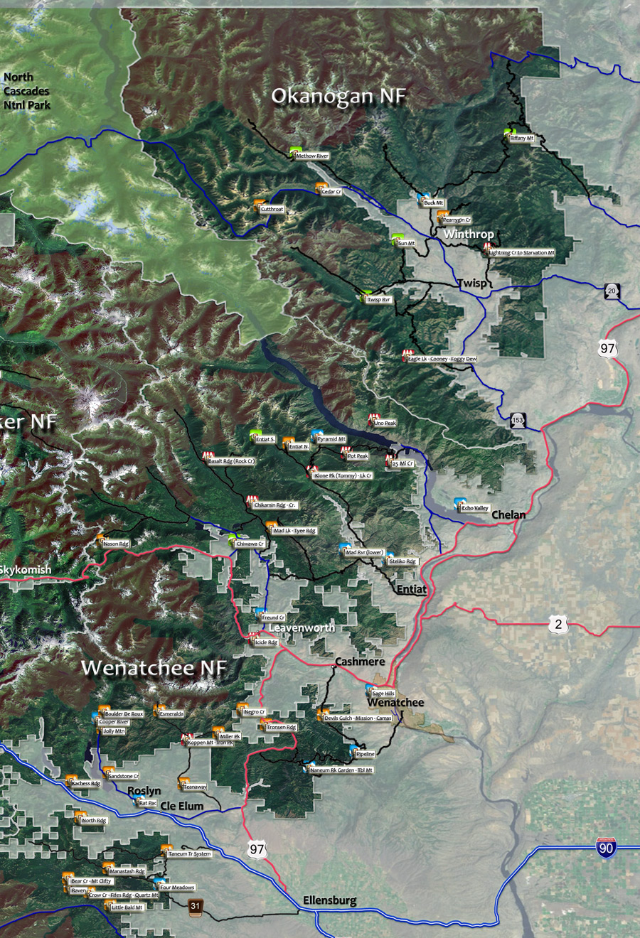 Washington State Wenatchee Mountain Bike and Hiking Trails