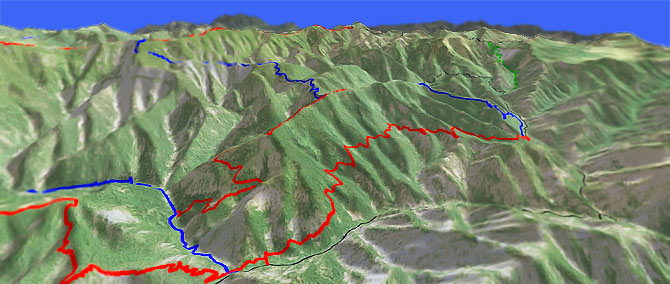 3D view of Camas Red Hill Trail 1223