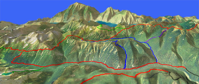 3D view of North Fork Entiat River Trail #1437