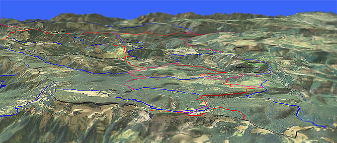 3D view of Hereford Meadows, Keenan Meadows, Buck Meadows and Frost Meadows Area trails
