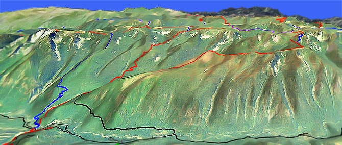 3D view of North Tommy to Klone Peak Trail #1425