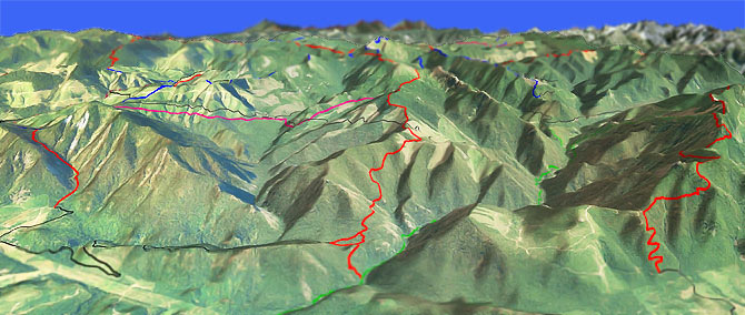 3D view of North Ridge Trail #1321