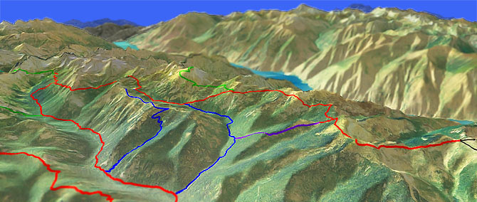 3D view of Pyramid Mountain Trail #1433