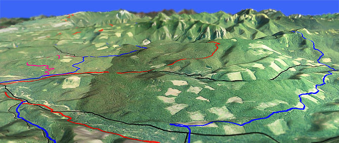 3D view of Middle Fork Little Naches River Trail #945