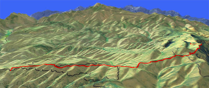 3D view of Steliko Ridge Trail #1454