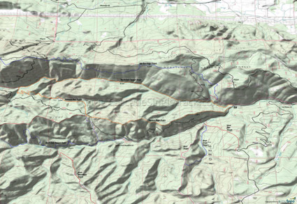 Taneum Ridge, Fishhook Flats, North Fork Taneum Creek CW Loop Topo Map