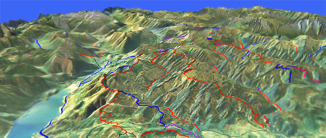 3D view of West Fork Teanaway,Jolly Creek,Yellow Hill,Sasse Mountain Trails