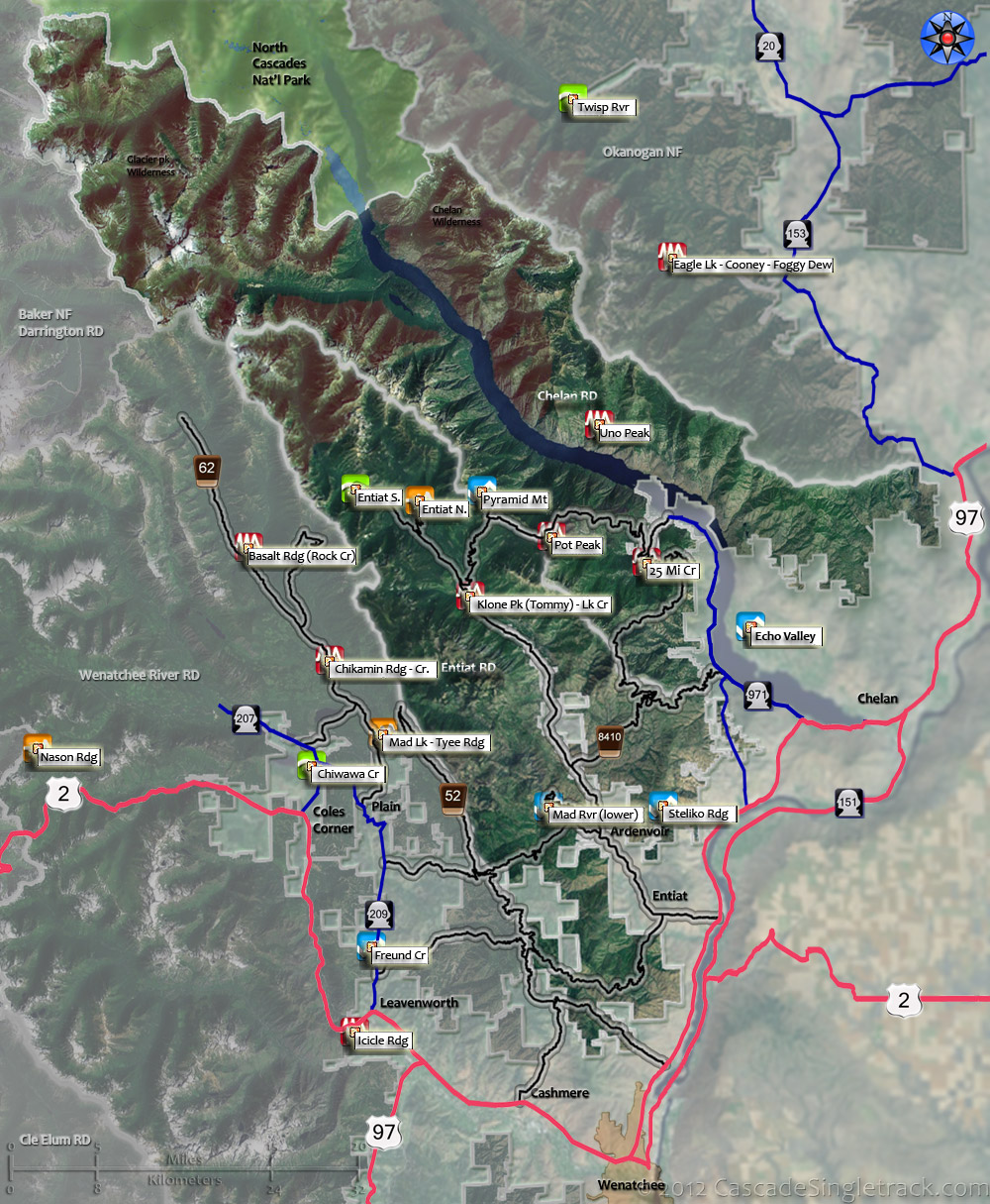 Chelan, Entiat Mountain Bike and Hiking Trails