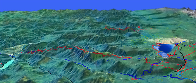 3D view of Eugene to Crest Bunchgrass Ridge Trail #3559