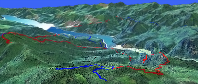 3D view of Lawler, Lone Wolf to Patterson Mountain Trail #3473