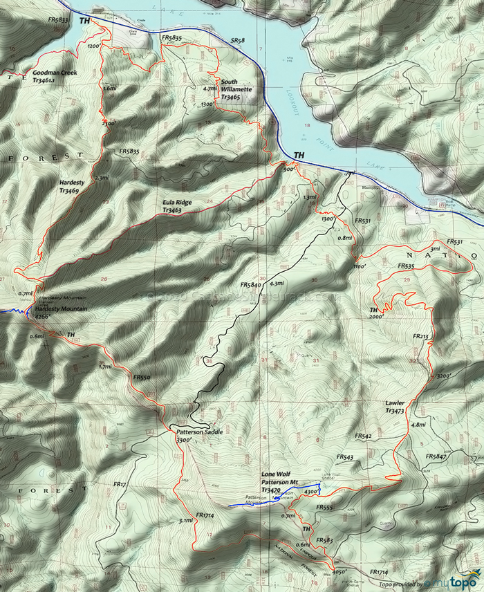 View of Lawler to Hardesty CW Loop Topo Map