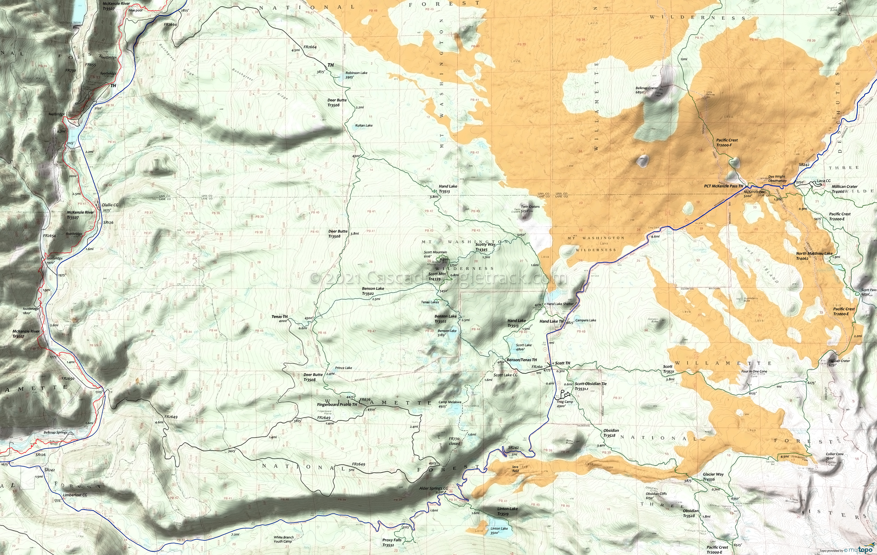 Mount Washington Wilderness Area Topo Map