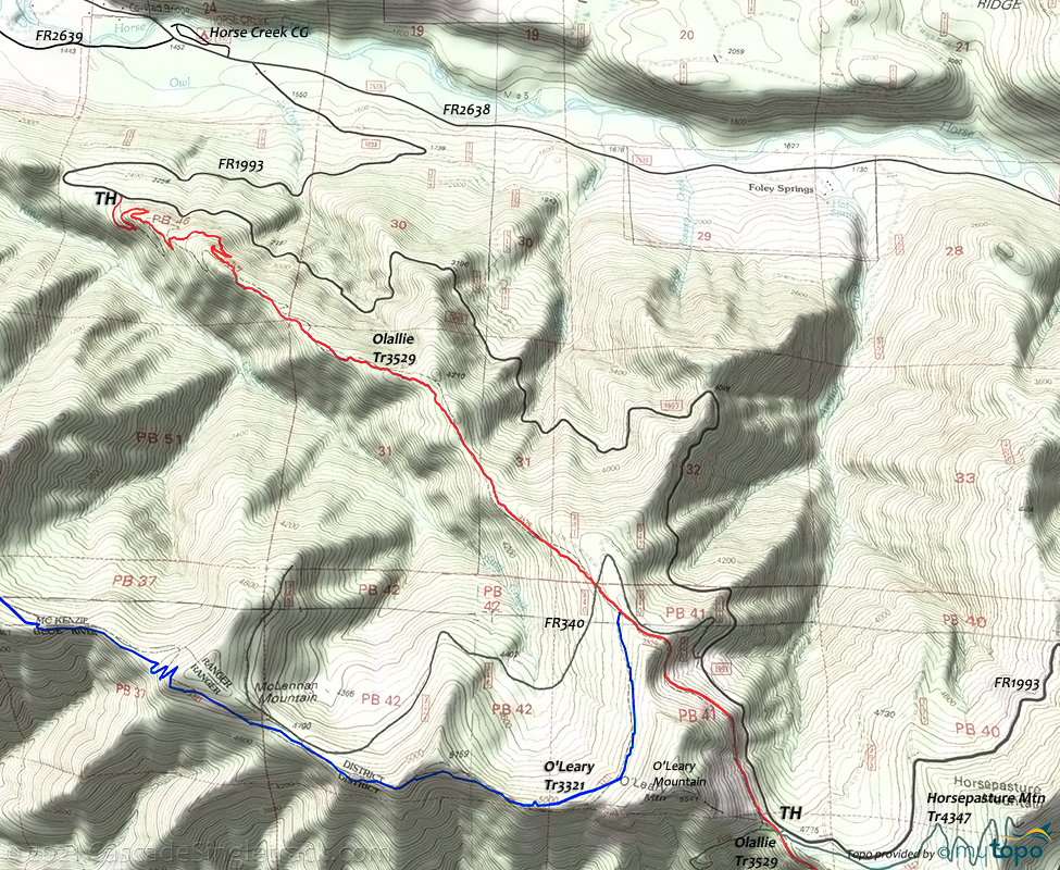 Olallie Trail #3529 Topo Map